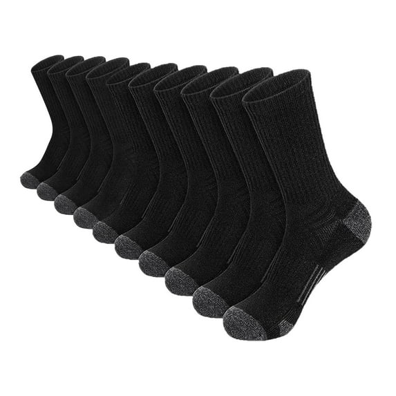 Sinpiling Mens Crew Socks 5 Pack Cotton-Blend Solid Moisture-Wicking Stretchy Boot Sock for Workout Athletic Sports Running