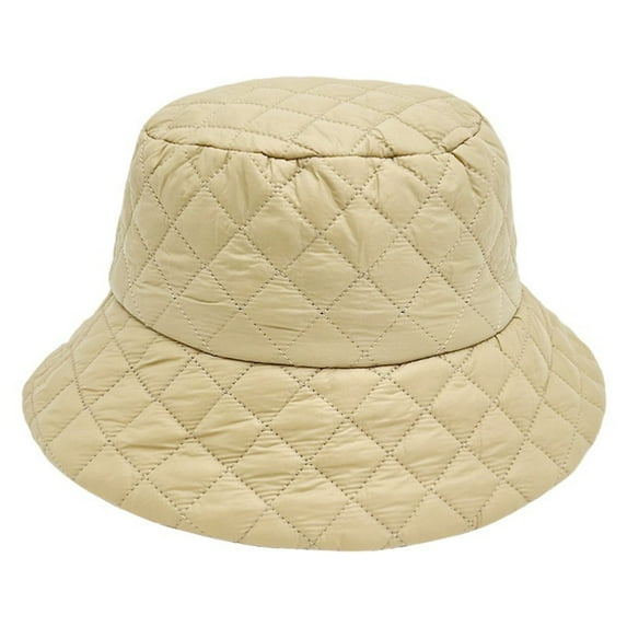 Sinpiling Quilted Bucket-Hats for Men & Women Casual Solid Thermal Warm Unisex Fisherman Cap