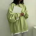 thumbnail image 1 of Sinpiling Womens Crewneck Sweatshirts Side Slit Pullover Long Sleeve Tops Ladies Casual Solid Soft Loose Fit Athletic Workout Sweatshirt, 1 of 7