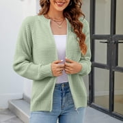 Sinpiling Womens Crochet Sweaters Cardigans Casual Long Sleeve Full Zipper Up Knitted Jackets Ladies Trendy Solid Comfort Cardigan Coats