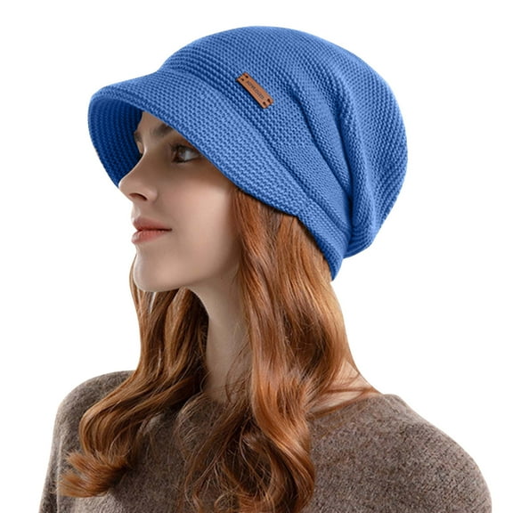 Sinpiling Womens Slouch Beanies Hats with Wide-Brim Casual Fleece Lined Chunky Knitted Thermal Warm Earflap Cap Winters
