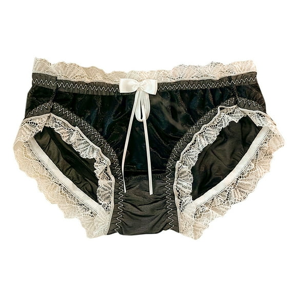 Sinpiling Womens Underwear Panties Lace Satin Comfort Stretchy High-Cut Color Block Briefss