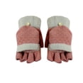 thumbnail image 2 of Unisex Fingerless Gloves – Knitted Thermal Winter Warm With Sherpa Lining, One Size 2 of 5