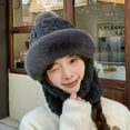 thumbnail image 1 of Sinpiling Womens Winter Fleece Hats Casual Solid Scarf Mask Cap 3 in 1 Thermal Warm Sherpa Windproof Outdoor Cycling Hats, 1 of 3