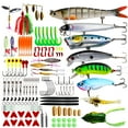 thumbnail image 1 of Sinrier Fishing Lures Kit for Freshwater Bait Tackle Kit for Bass Trout Salmon Fishing Accessories Tackle Box Including Spoon Lures Soft Plastic Worms Crankbait Jigs Fishing Hooks （140 pcs）, 1 of 8
