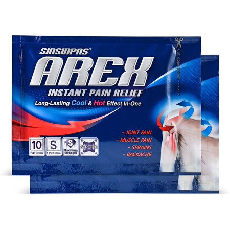 Sinsinpas Arex Cool & Hot Pain Relieving Patch, Small 2 Pack (20 Patches Total)