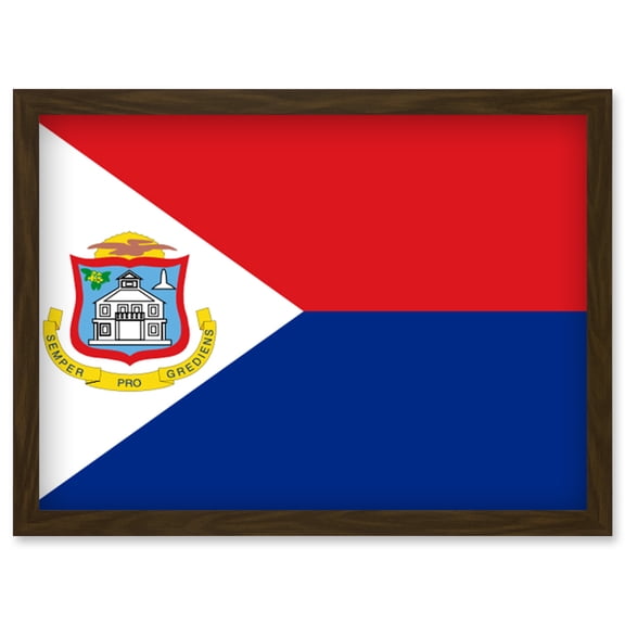 Sint Maarten (Dutch part) National Flag Patriotic Vexillology World Flags Country Region Poster Artwork Framed Wall Art Print A4