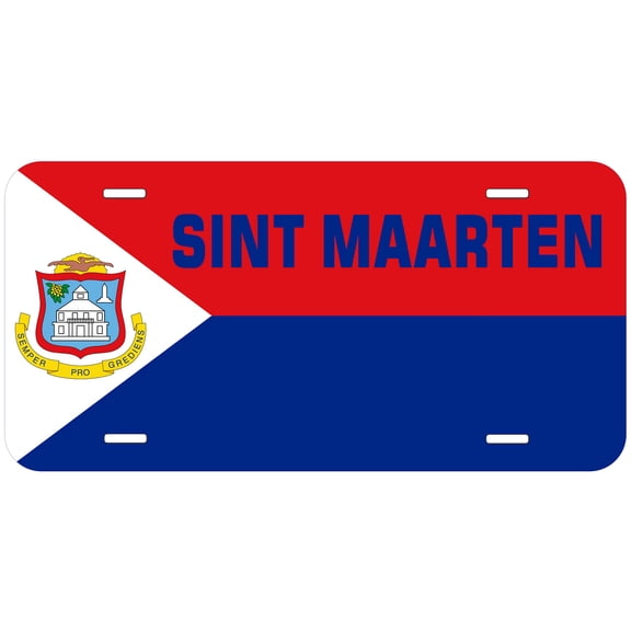 Sint Maarten Flag With Country Name Novelty Car Auto License Plate