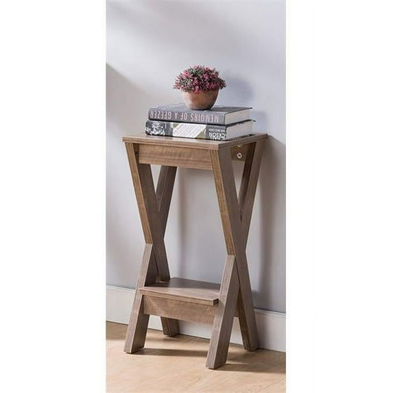 Sintechno Artistic Plant Stand with Shelf, Hazelnut