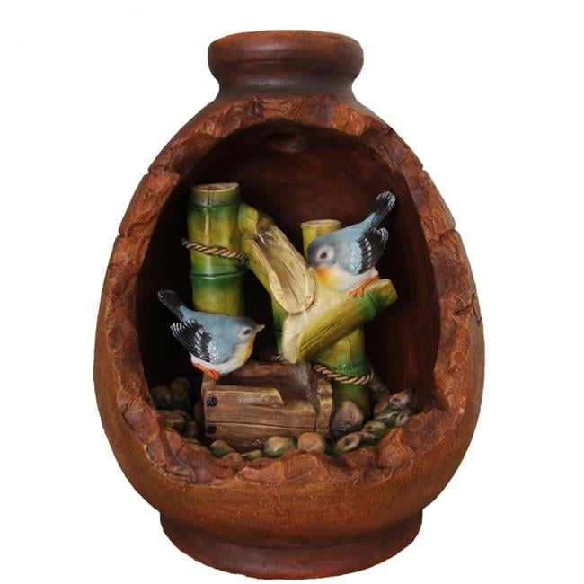 Sintechno SNF15135 Birds Resting on Bamboo in Jar Water Fountain