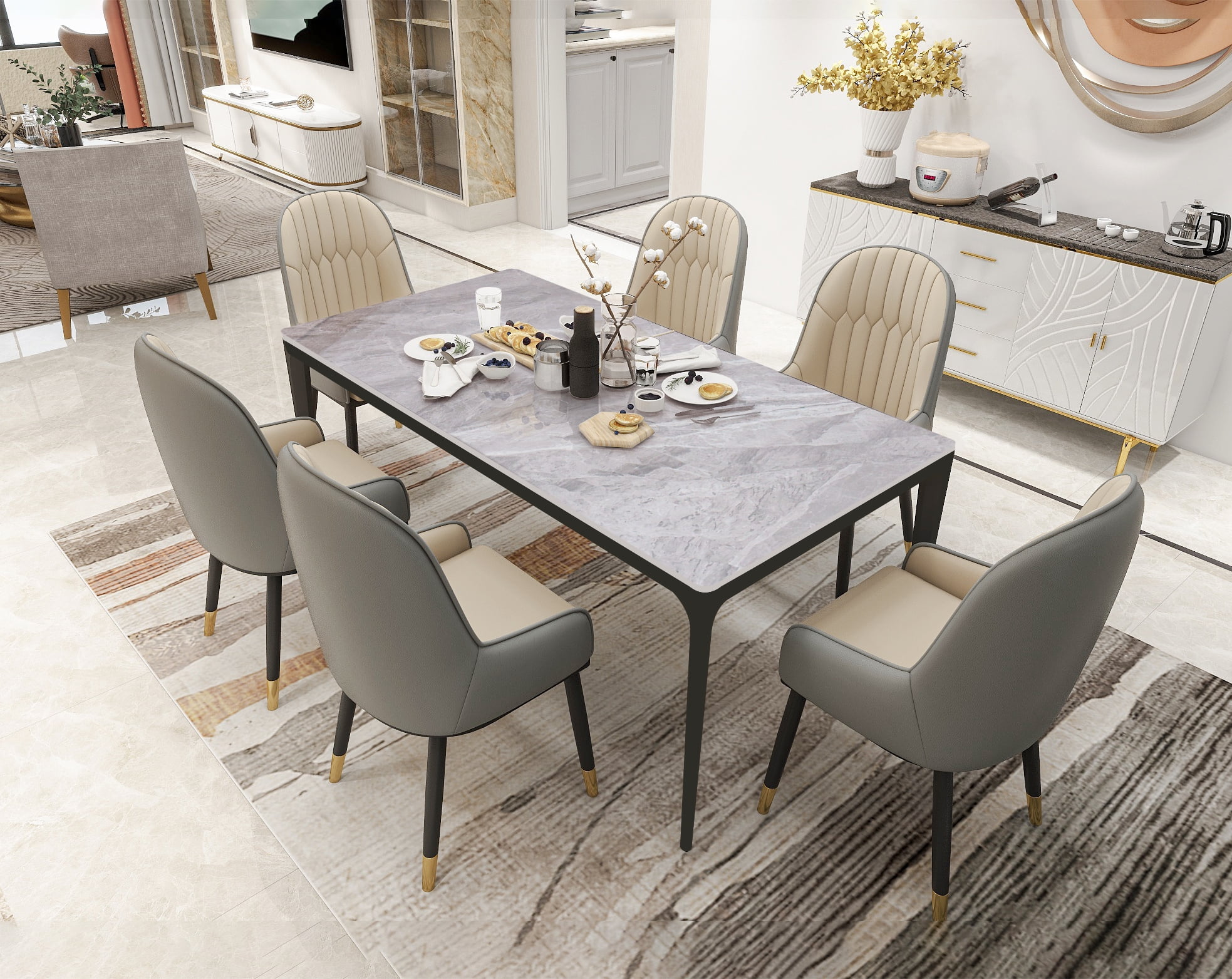 Stone kitchen table discount