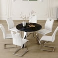 thumbnail image 1 of Sintered Stone Dining Table Set with 6 Chairs / Elegant and Durable for Long-term Use, 1 of 7