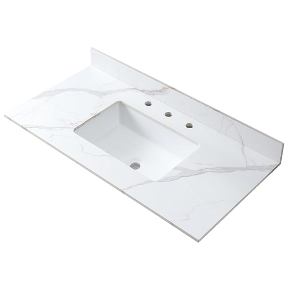 Sintered Stone Material / For Bathroom Cabinet Remodel / Easy Installation with Sink and Backsplash