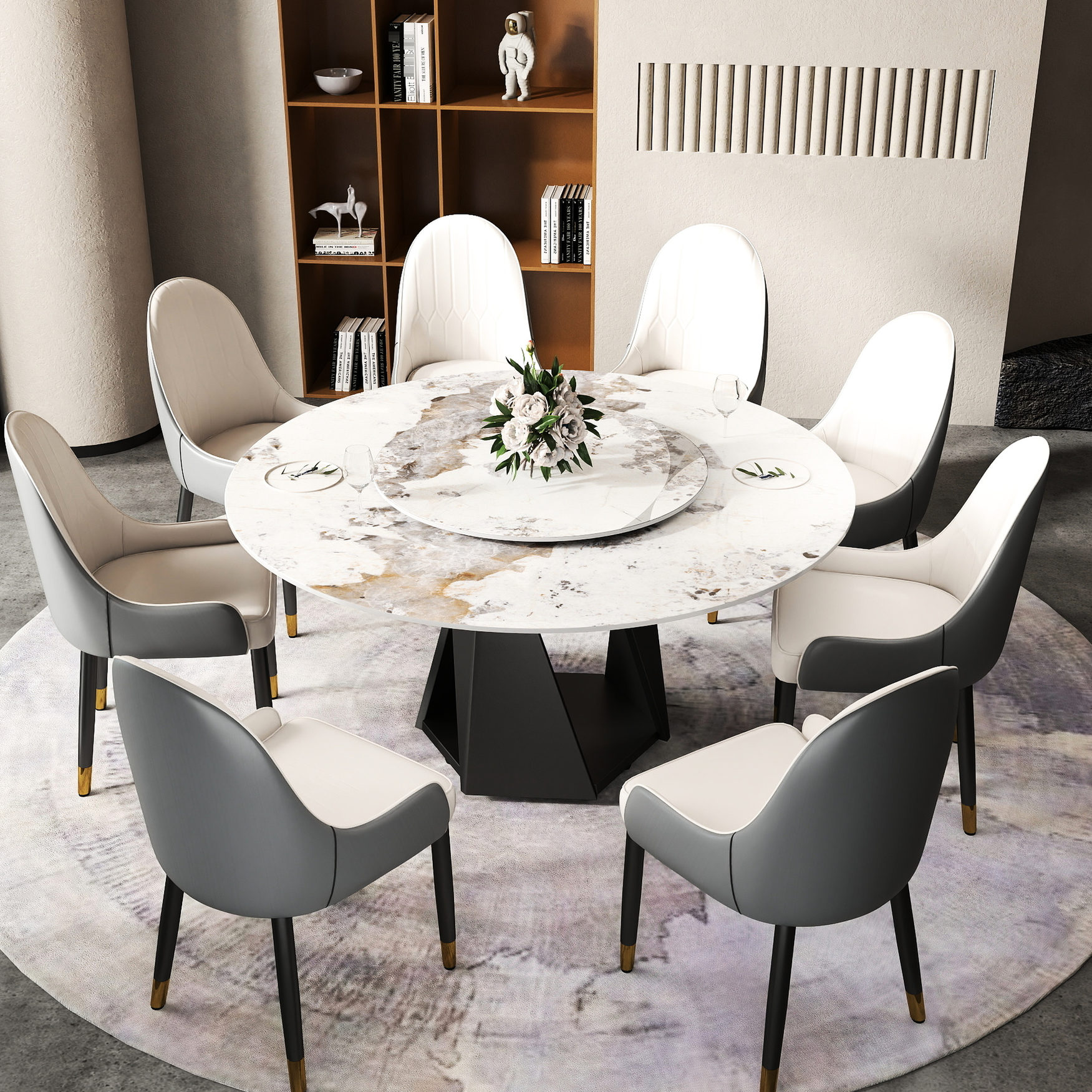 Sintered Stone Round Dining Table / Modern Design for Dining Space ...