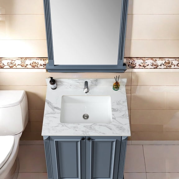 Sintered Stone Sink Top - Stain - Resistant & Durable - Bathroom Decor - Fresh - Looking Countertop