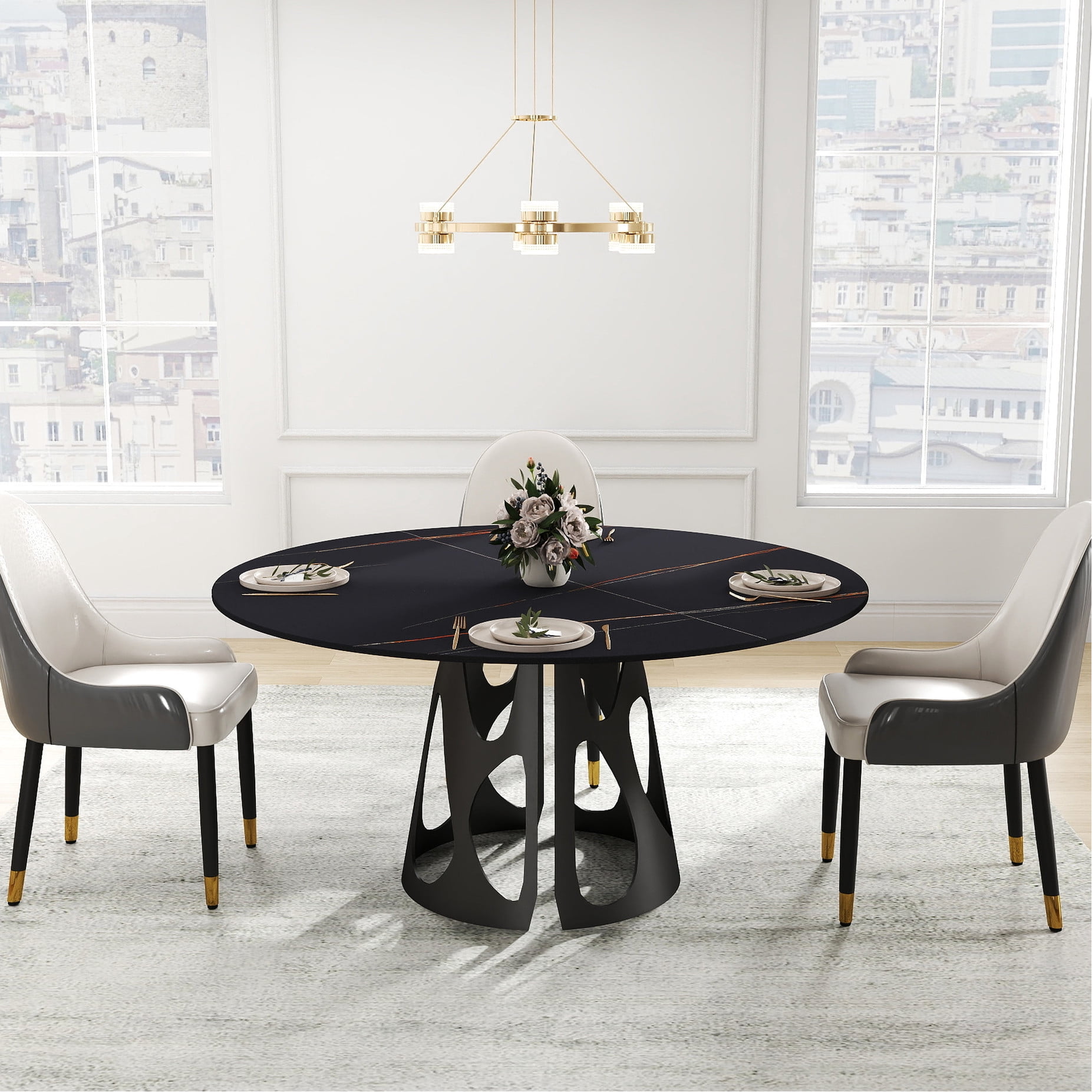Sintered Stone Table / Round Shape, 59.05