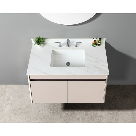 Sintered Stone Vanity - 4 - Inch Backsplash - Bathroom Wall Protection - Stain Prevention