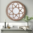 thumbnail image 1 of Sintosin Farmhouse Round French Window Mirrors for Wall Decor 24", Hanging Distressed Rustic Wooden Framed Window Mirror, Decorative Country Decor for Living Room Entryway Hallway, 1 of 7