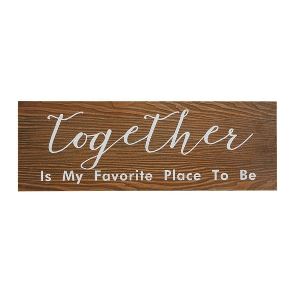 Sintosin Farmhouse Together is My Favorite Place to Be Rustic Wooden Wall Decor 20", Hanging Entryway Wall Sign with Quotes for Home Decor Bedroom Living Room