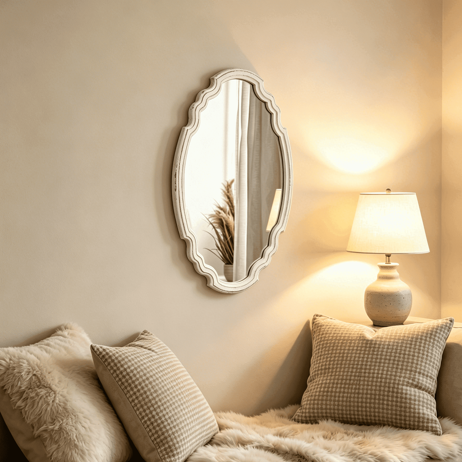 Sintosin Vintage Oval Wall Mirror with Wooden Frame, 16x23 inches, Bathroom & Bedroom Decorative Vanity Mirror