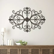 Sintosin Rustic Metal Wall Art Home Decor 36" x 24", Large Antique Wrought Iron Wall Decor, Hanging Traditional Scroll Wall Decor for Bedroom Living Room Fireplace Outdoor