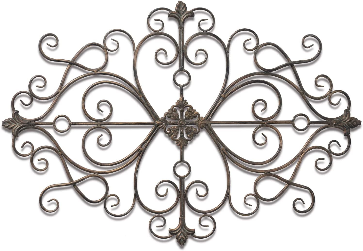 Sintosin Vintage Wrought Iron Scroll Wall Art - Metal Home Decor for Bedroom & Living Room