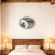 Sintosin Wall Mirror 24x18 Oval, Vintage Farmhouse Bathroom Mirror for Over Sink & Bedroom