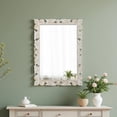 thumbnail image 1 of Sintosin Wall Mirror 29x30 Inch Square, Distressed Wood Frame with Vintage Carved Detail, Farmhouse Aged Finish for Horizontal or Vertical Hanging in Bathroom, Living Room, 1 of 7