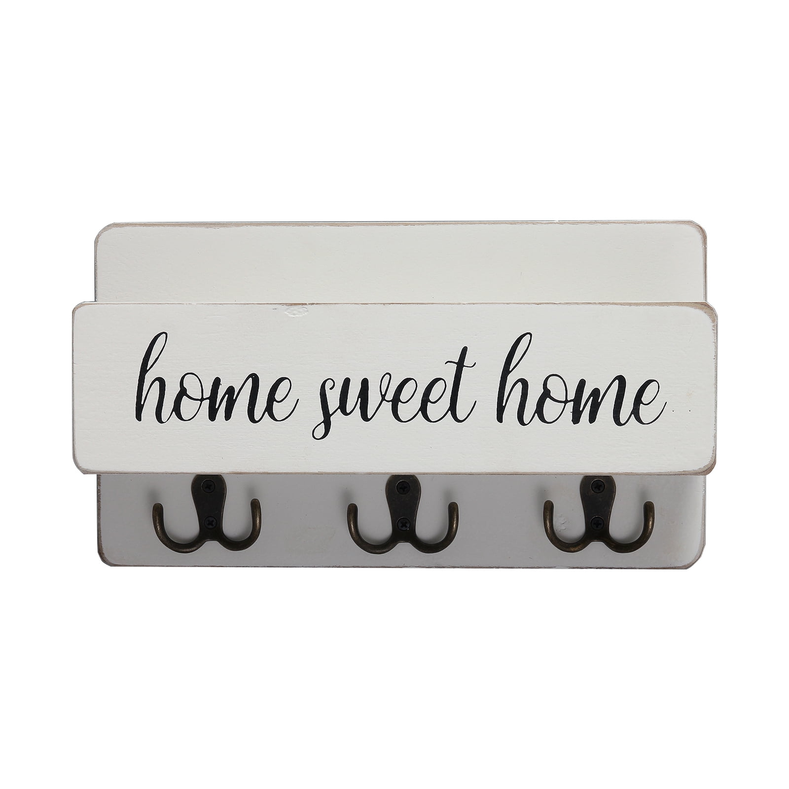 Sintosin White Key Holder for Wall, Mail Organizer Wall Hanging Key