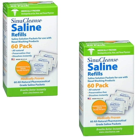 SinuCleanse Saline Refills 60 Each (Pack of 2)