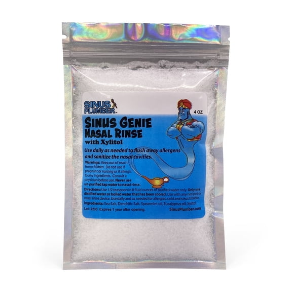 Sinus Genie Xylitol Nasal Rinse 4 oz Pouch - Sinus Allergy Rhinitis Relief
