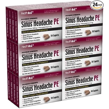Sinus Headache PE Non-Drowsy Acetaminophen 325 mg Phenylephrine 5 mg 18 Caplets