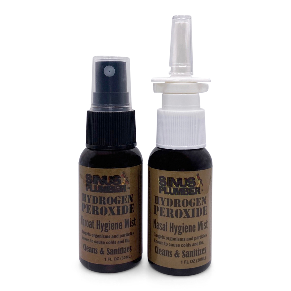 Sinus Plumber Hydrogen Peroxide Nasal Spray and Throat Spray Combo