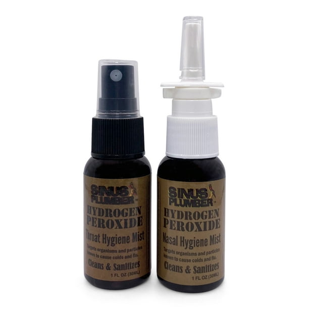 Sinus Plumber Hydrogen Peroxide Nasal Spray and Throat Spray Combo