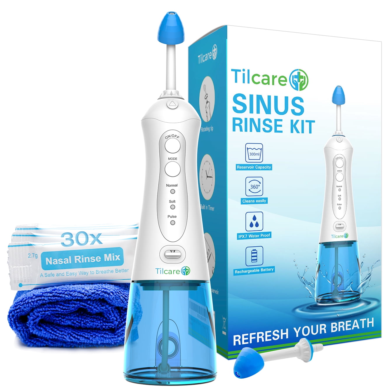SinuFlux Nasal Irrigation System, Pulsating Nasal Rinse Machine for Sinus &  Allergy Relief Electric Neti Pot with Customizable Nasal Cleaner Kit -  Yahoo Shopping