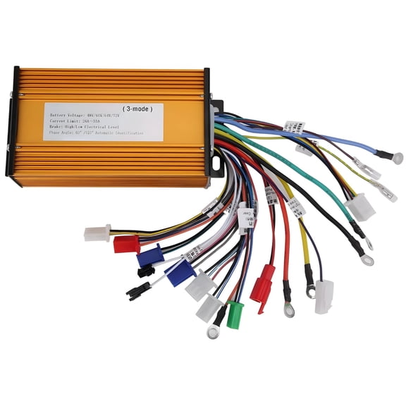 Sinusoidal Wave Controller 48V 60V 64V 72V, 1500W Ebike Controller for Electric Bikes, Scooters, Tricycles, Multi-Voltage Support