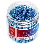 Sinvic 100 Pcs Blue Large Paper Clips, 2 Inch(50MM) long, Rust-Resistant & Durable, Vinyl Coated, Great for Office