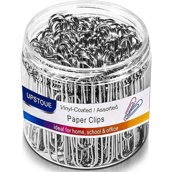 Sinvic 100 Pcs Silvery Large Paper Clips,  2 Inches (50 mm) Long, Rust Resistant Jumbo Paper Clips for Office