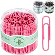 Sinvic 100 Pcs Pink Large Paper Clips , 2 Inch 50mm Long, Rust Resistant Jumbo Paper Clips for Office