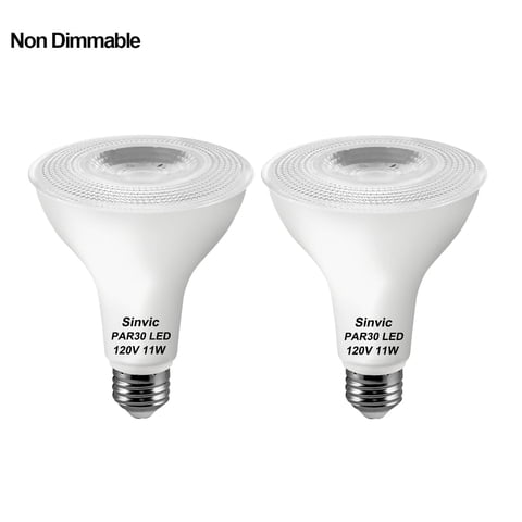 Sinvic PAR30 Long Neck LED Bulb 2 Pack 11W 75W Equiv 2700K Warm White E26 Non Dimmable
