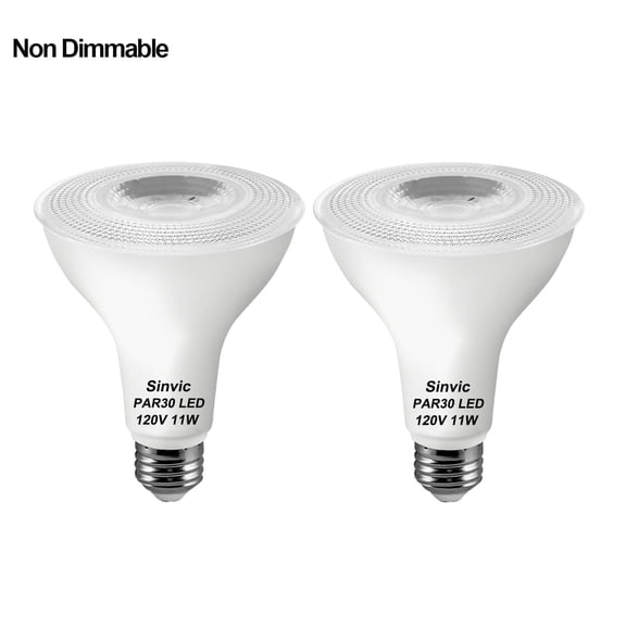 Sinvic PAR30 Long Neck LED Bulb 2 Pack 11W 75W Equiv 2700K Warm White E26 Non Dimmable