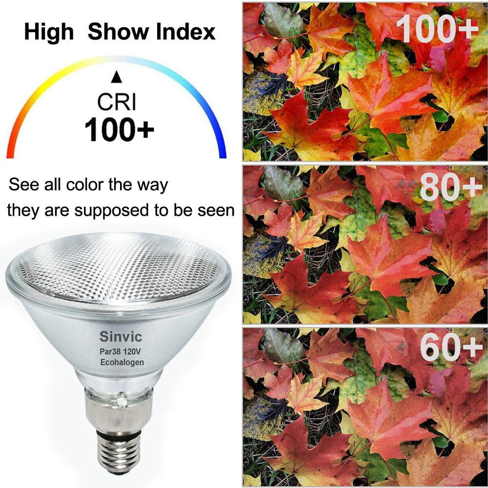 Sinvic PAR38 Flood Light，4 Pack PAR38 Halogen Flood Light Dimmable 150W 120V， High Brightness 2400LM, PAR38 Bulb with E26 Base,2800K Warm White Ideal for Indoor/Outdoor
