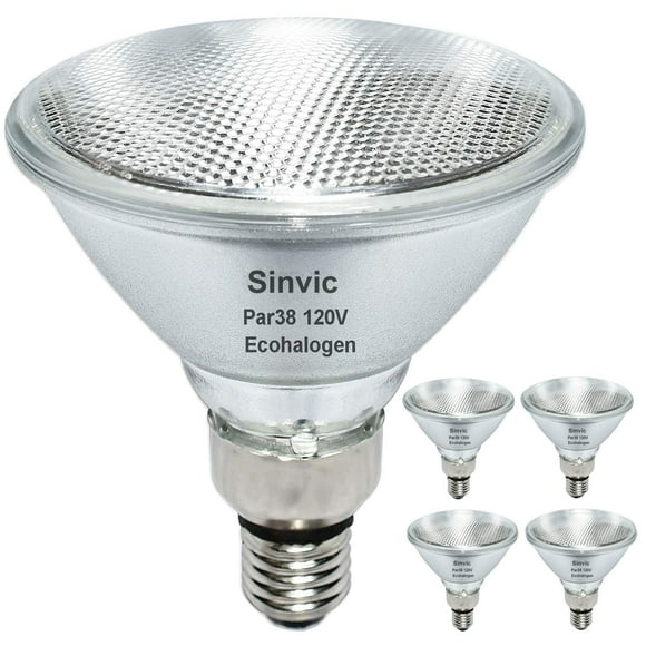 Sinvic PAR38 Flood Light，4 Pack PAR38 Halogen Flood Light Dimmable 150W 120V， High Brightness 2400LM, PAR38 Bulb with E26 Base,2800K Warm White Ideal for Indoor/Outdoor