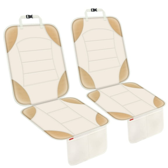Sinvitron Car Seat Protector for Car Seat, Car Seat Cushion for Leather and Fabric Seats, 2 Mesh Pockets, Non-Slip Bottom, Waterproof Protectors for Vehicles(2 Pack)