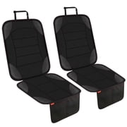 Siivton Car Seat Protector for Child Car Seat - Waterproof Non-Slip Leather Mat with 2 Mesh Pockets, Universal Seat Cover for Baby, Pets & Vehicles2-Pack,Black