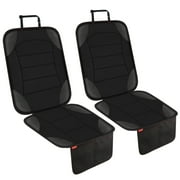 Sinvitron Car Seat Protector for Child Car Seat - Waterproof Non-Slip Leather Mat with 2 Mesh Pockets, Universal Seat Cover for Baby, Pets & Vehicles(2-Pack,Black)
