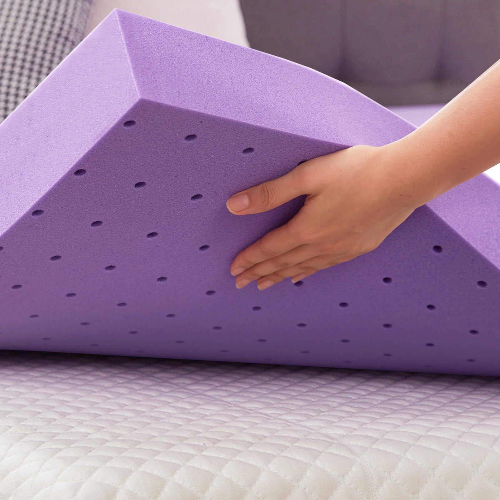 Sinweek Full Size Gel Memory Foam Mattress Topper Pad 3 inch Lavender Walmart