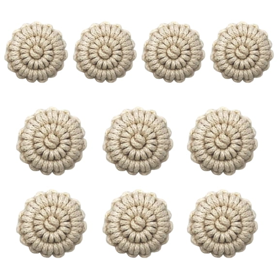 Sinyiin 10Pcs Hand Braided Cotton Rope Button Crochet Flower Button for Sewing Craft