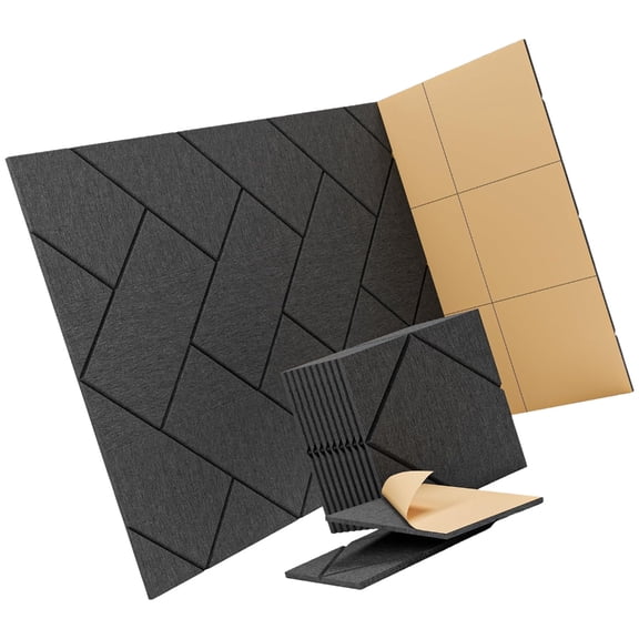 Sinyiin 12Pcs Angled Square Noise Canceling Brick Panels Sound Absorbing Wall Tiles