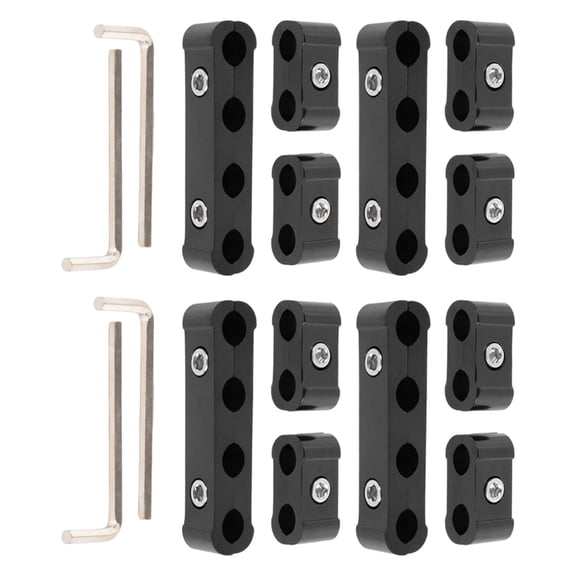 Sinyiin 12Pcs Engine Bay Planner Set 4 Hole Long & 2 Hole Short Aluminum Wire Separators For Car Motorbike Outlets